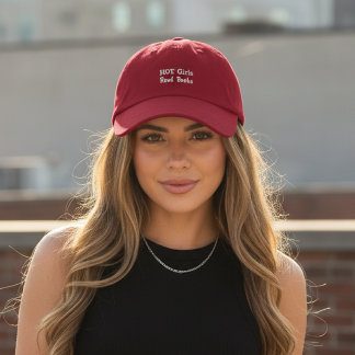 Hot Girls Read Books in Red Embroidered Hat