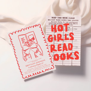 Hot Girls Read Books Literary Birthday Party Invitation