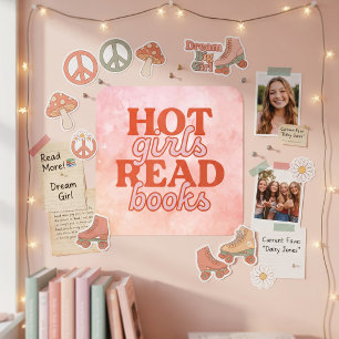 Hot Girls Read Books Square Sticker