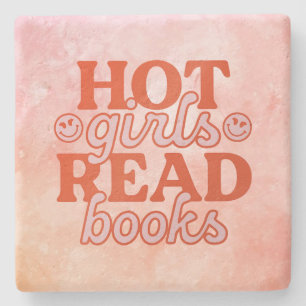 Hot Girls Read Books Stone Coaster