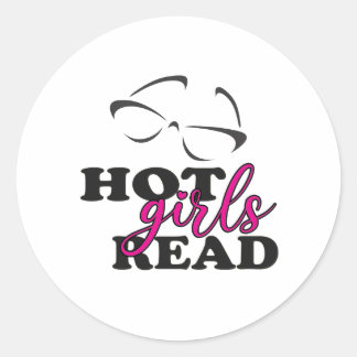 Hot Girls Read Round Sticker