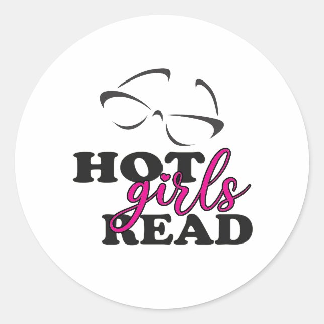Hot Girls Read Round Sticker (Front)