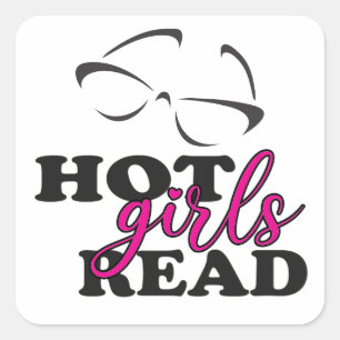 Hot Girls Read Square Stickers