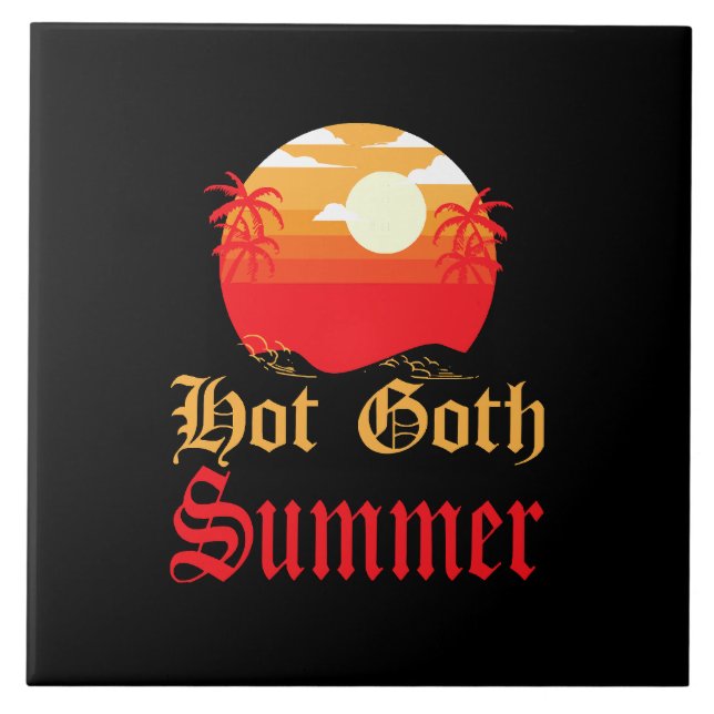 hot goth summer  ceramic tile (Front)