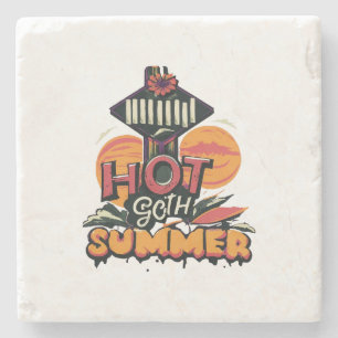 Hot Goth Summer Chic Stone Coaster