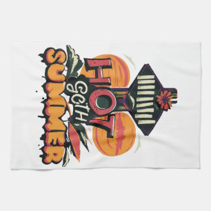 Hot Goth Summer Chic Tea Towel
