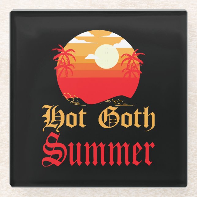 hot goth summer  glass coaster (Front)