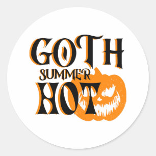 Hot Goth Summer-Horror Smiling Pumpkin Classic Round Sticker