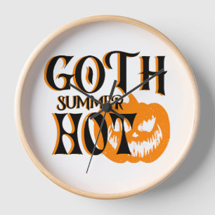 Hot Goth Summer-Horror Smiling Pumpkin Clock
