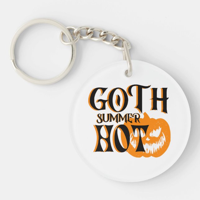 Hot Goth Summer-Horror Smiling Pumpkin Key Ring (Front)