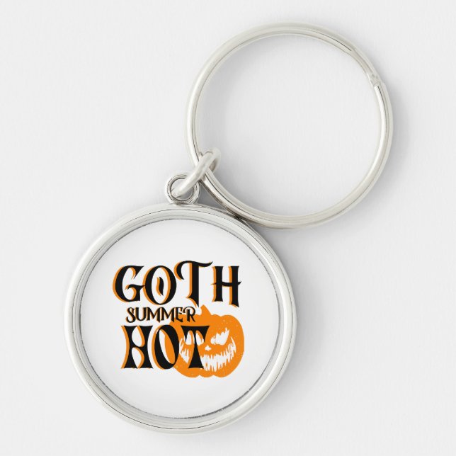 Hot Goth Summer-Horror Smiling Pumpkin Key Ring (Front)