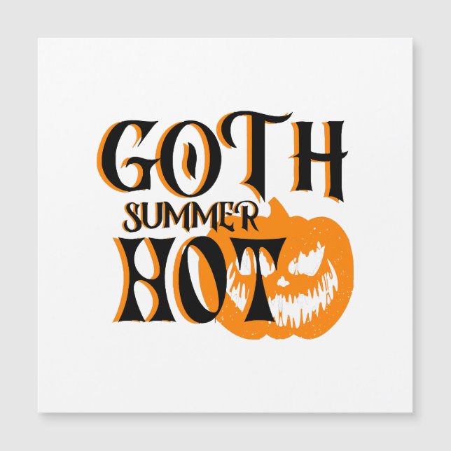 Hot Goth Summer-Horror Smiling Pumpkin Magnetic Invitation (Front)
