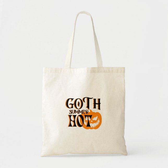 Hot Goth Summer-Horror Smiling Pumpkin Tote Bag (Front)