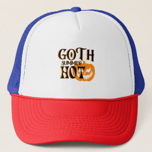 Hot Goth Summer-Horror Smiling Pumpkin Trucker Hat