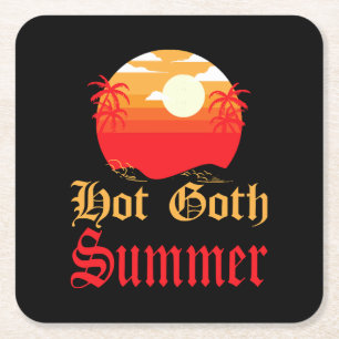 hot goth summer  square paper coaster