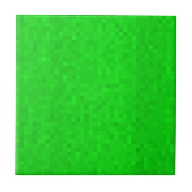 Hot Green Mosaic Shimmer, Ceramic Tile (Front)