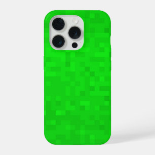 Hot Green Mosaic Tiles Pattern,  iPhone 15 Pro Case
