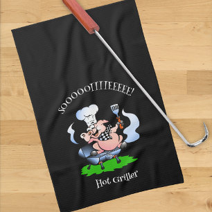 Hot Griller Pig Smoker Black Tea Towel