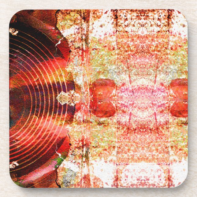 Hot grunge audio speaker coaster (Front)