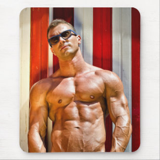 Hot Guy Muscled Chest Sexy Shirtless Man Hunk Mouse Pad