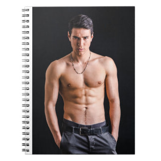 Hot Guy Sexy Man Shirtless Stud Poses Notebook