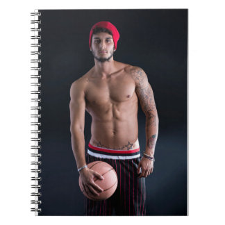 Hot Guy Sexy Man Tattoo Beard Basketball Notebook