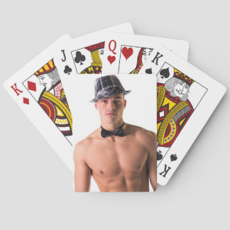Hot Guy Sexy Shirtless Bow Tie Muscle Man Hunk Pla Playing Cards
