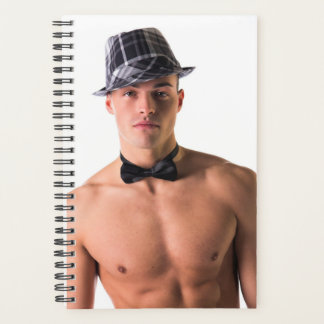 Hot Guy Sexy Shirtless Bow Tie Muscle Man Hunk Planner