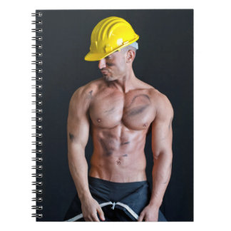 Hot Guy Sexy Shirtless Muscle Stud Construction Notebook