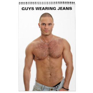 Hot Guys Wearing Jeans Sexy Shirtless Muscle Men   Calendar