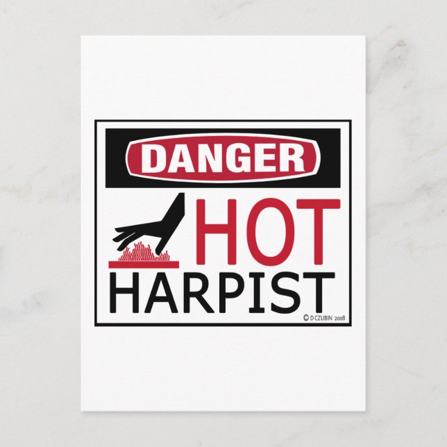 Hot Harpist Postcard (Front)