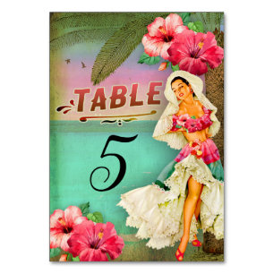Hot Havana Night Table Number Card