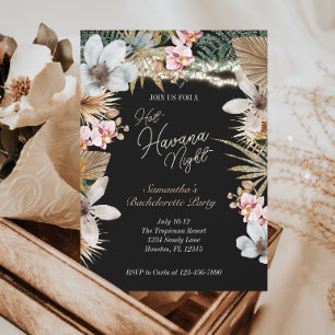 Hot Havana Nights Tropical Cuban Bachelorette Invitation