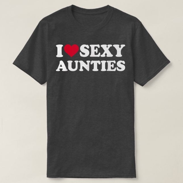 Hot Heart Design I Love Sey Aunties  T-Shirt (Design Front)