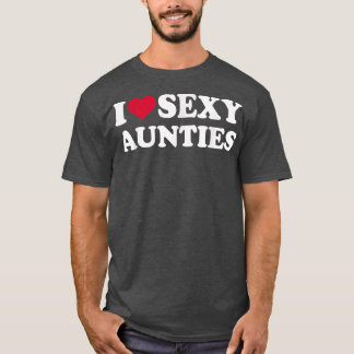 Hot Heart Design I Love Sey Aunties  T-Shirt