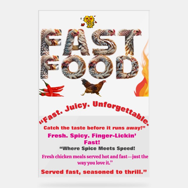 “Hot & Hilarious Business Promos” Acrylic Sign (Front)