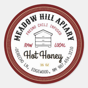 Hot Honey Label Fresno Chilli Infused Red Border