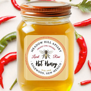 Hot Honey Label Fresno Chilli Infused Yellow Bee