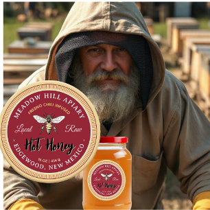 Hot Honey Label Fresno Chilli Infused Yellow Bee