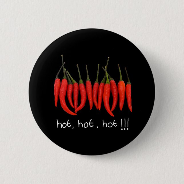 hot, hot, hot, hot chilli badge (Front)