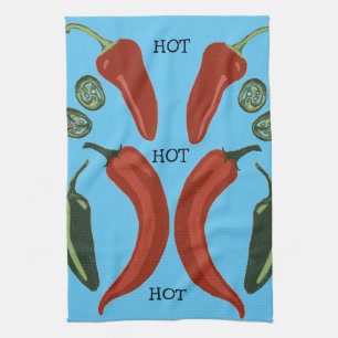 HOT HOT HOT Spicy chiles jalapeno Tea Towel
