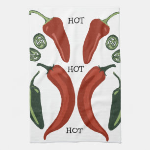 HOT HOT HOT Spicy chiles jalapeno Tea Towel