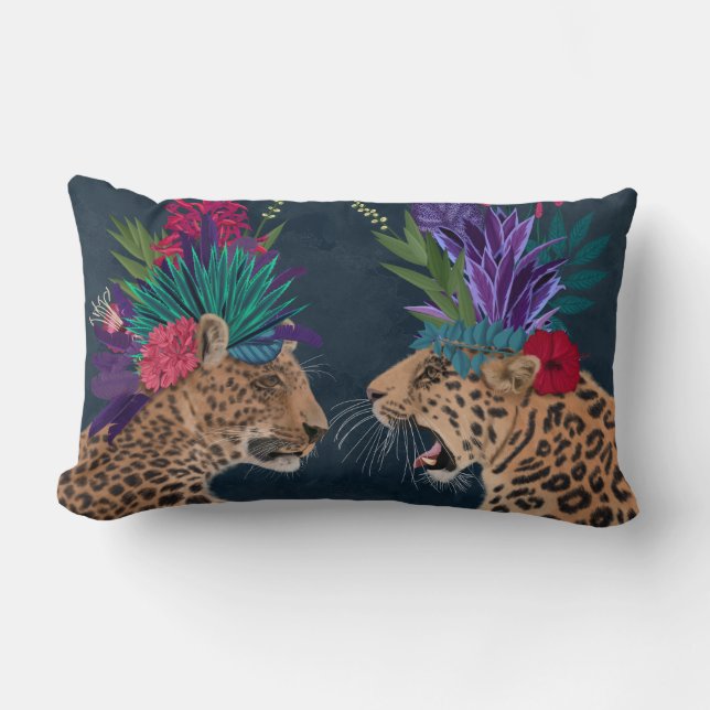Hot House Leopards | A Couple Lumbar Cushion (Front)
