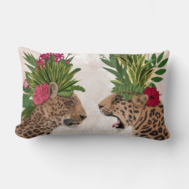Hot House Leopards | A Pair Lumbar Cushion (Front)