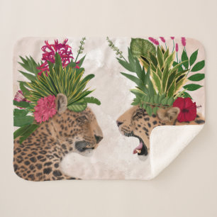 Hot House Leopards A Pair Sherpa Blanket