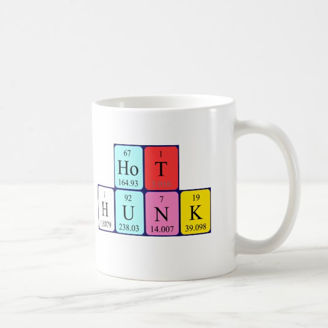Hot hunk periodic table name mug (Right)
