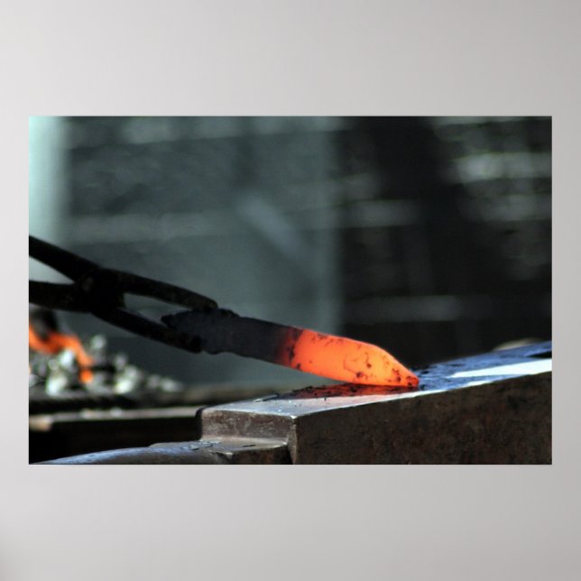 Hot Iron On The Anvil Poster (Front)