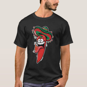 Hot Jalapeno Illustration Chilli Pepper Mexican Gi T-Shirt