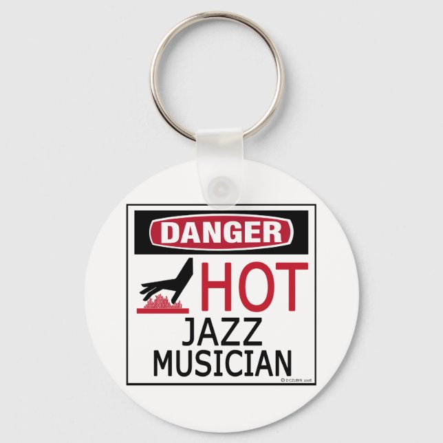 Hot Jazz Musician Key Ring (Front)
