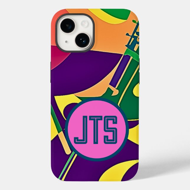Hot Jazz w/Customised Monogram iPhone Case (Back)